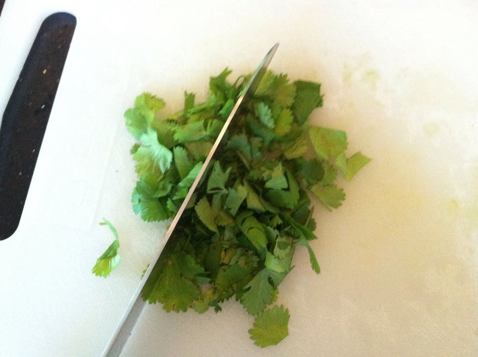 Chop the cilantro.