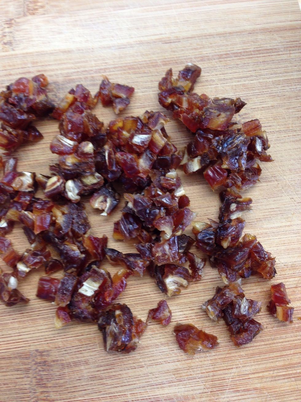 Chop the dates into very small pieces.