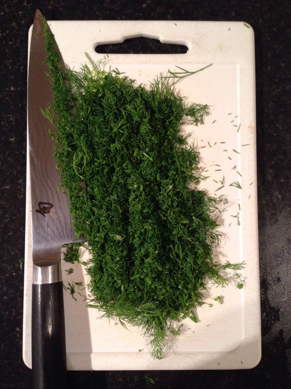 Chop the dill finely.