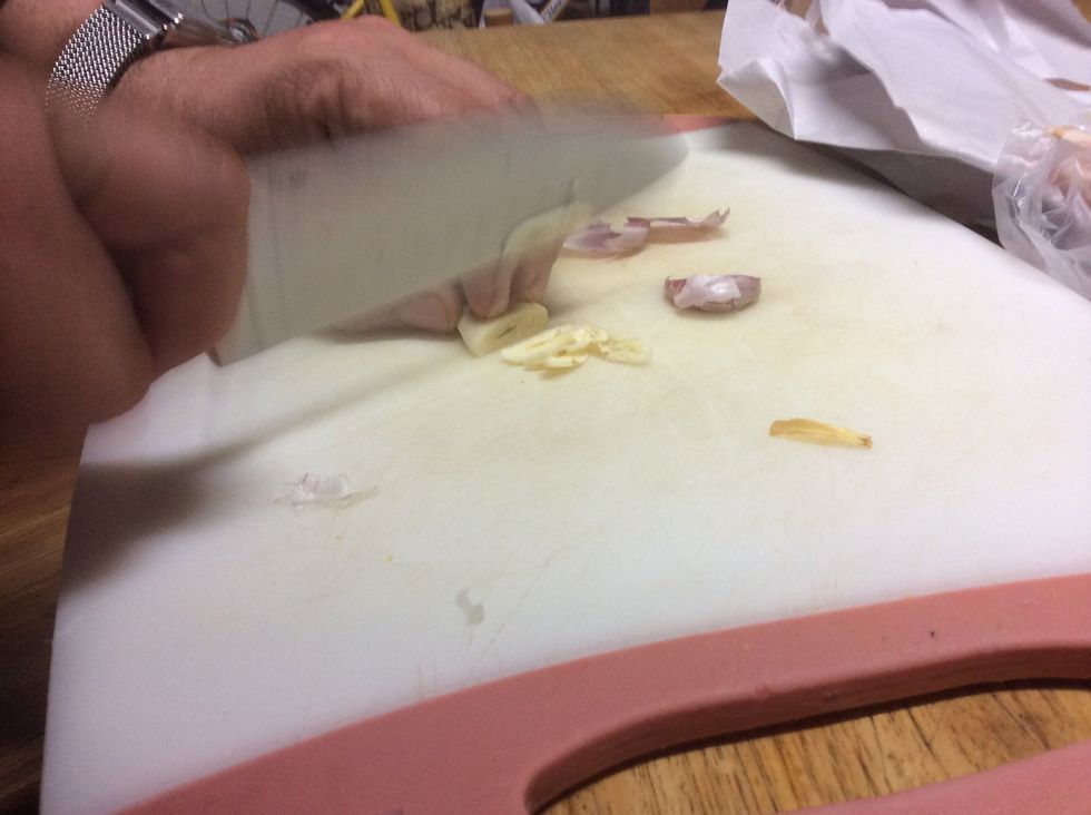 Chop the garlic finely