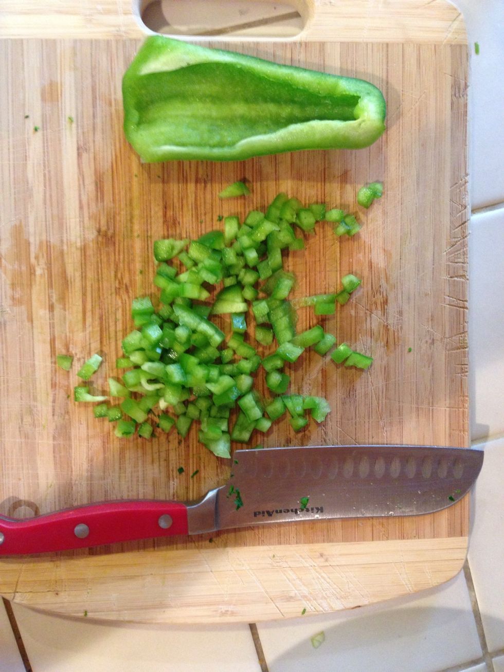 Chop the green pepper