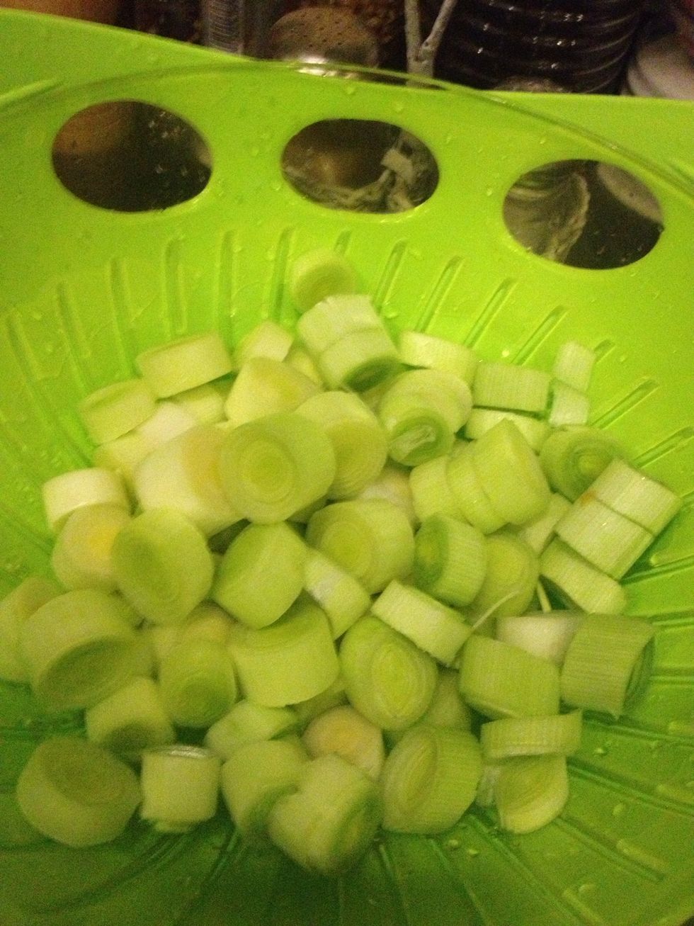 Chop the leeks