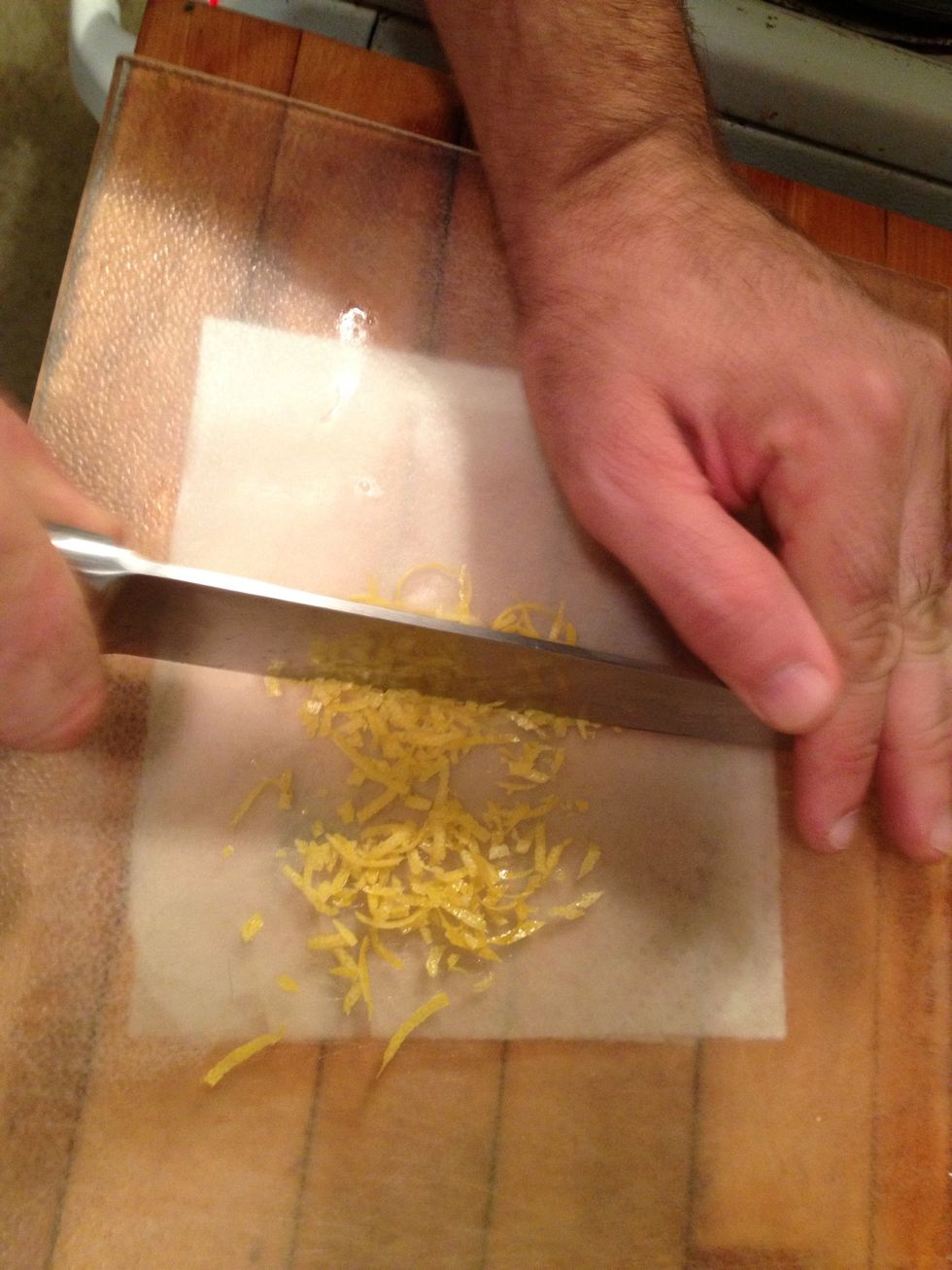 Chop the lemon zest finely.