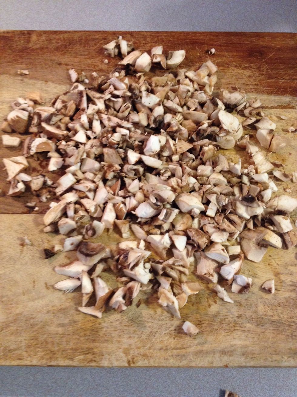 Chop the mushrooms. I used two different kinds so feel free to experiment.