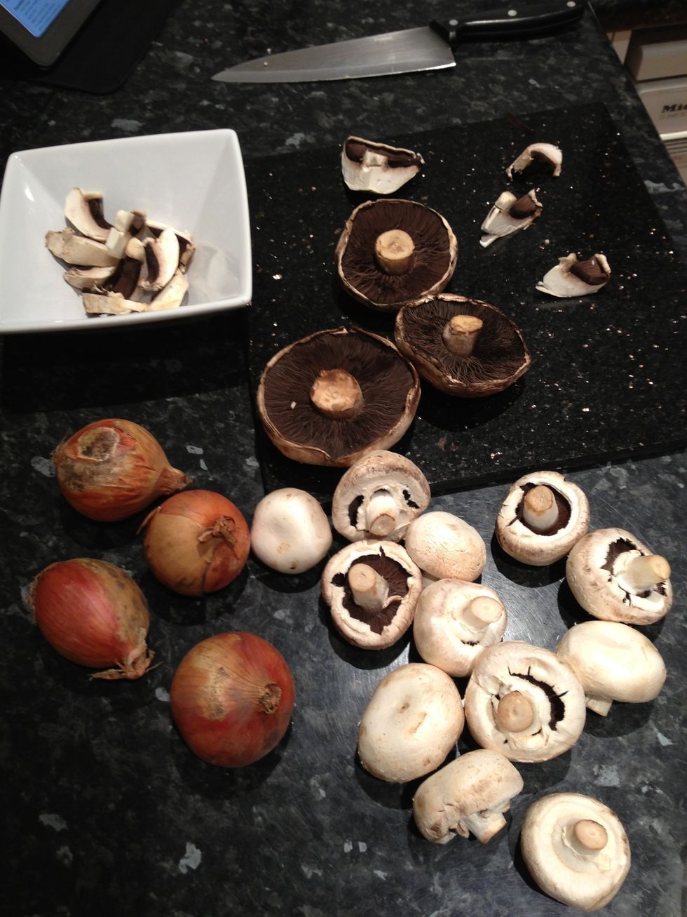 Chop the mushrooms
