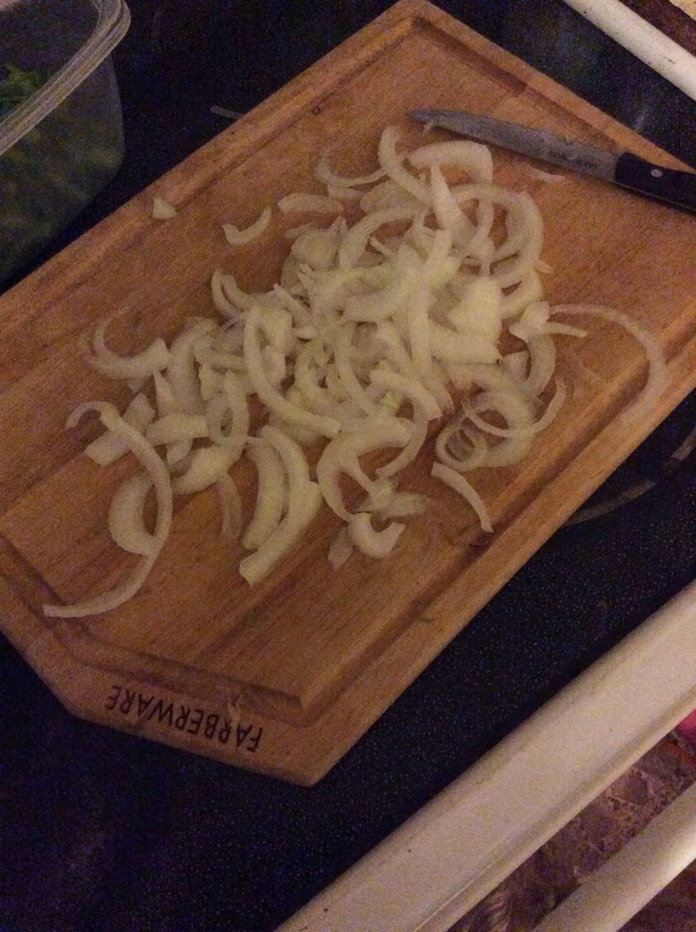 Chop the onion as well