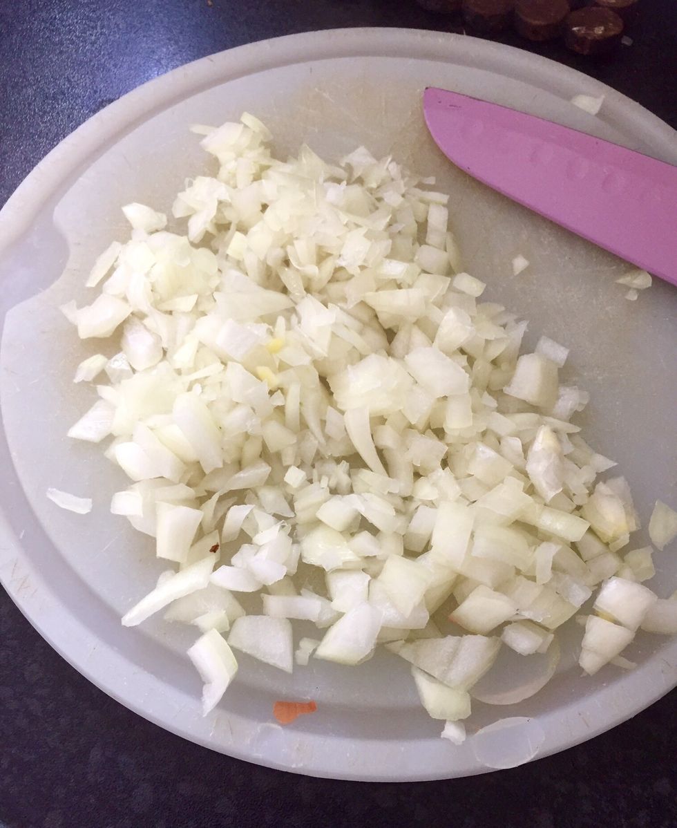Chop the onion finely
