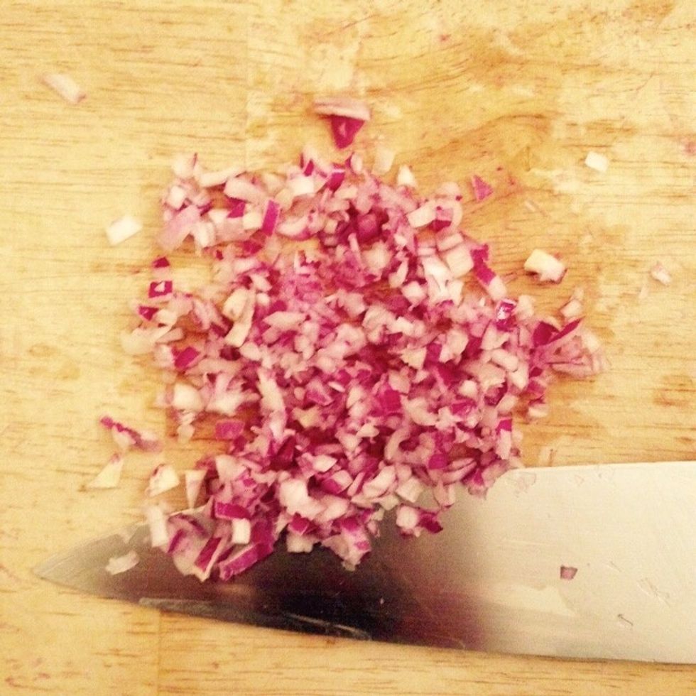 Chop the onion finely