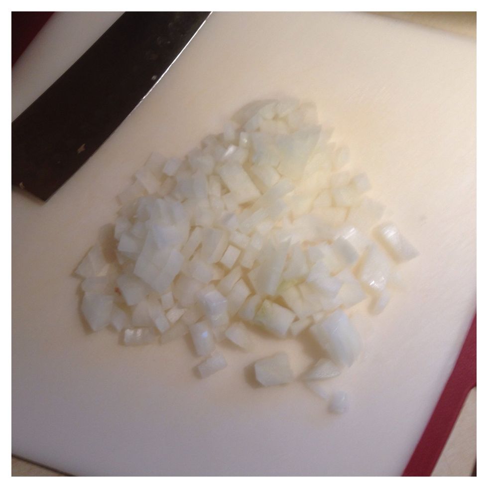 Chop the onion to a medium dice.