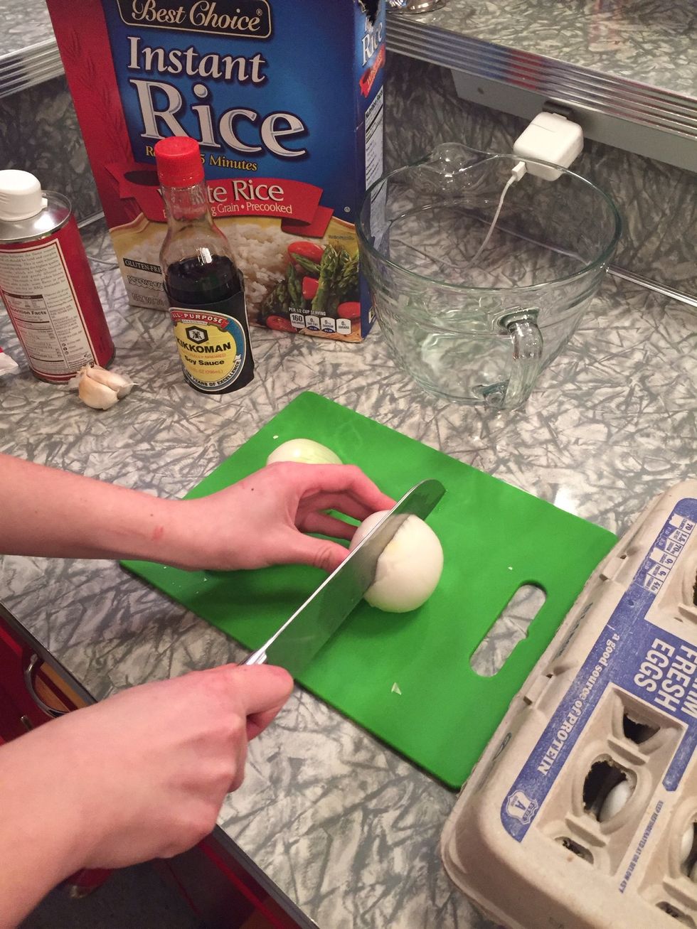 Chop the onions.
