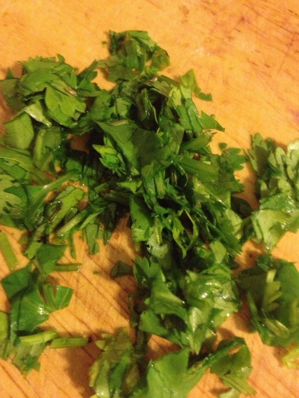 Chop the parsley and toss that in too.