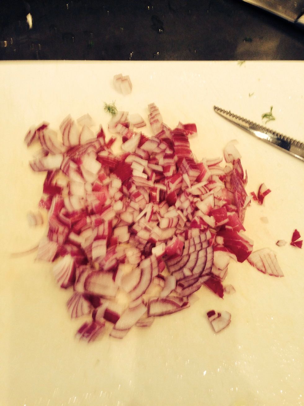 Chop the red onion