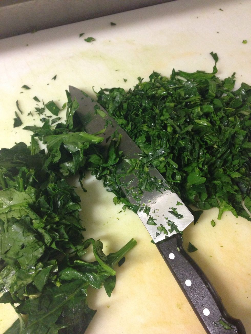 Chop the spinach
