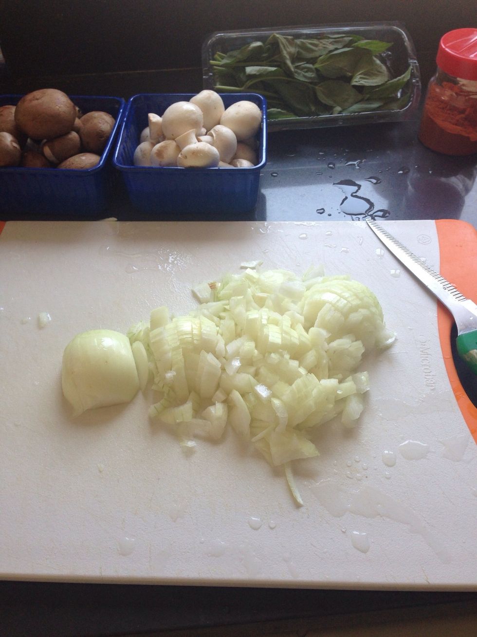 Chop the two onions