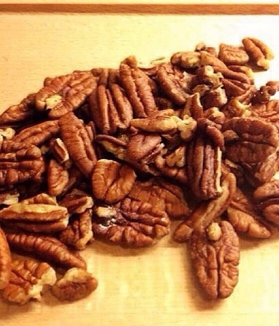 Chop them before adding them to the batter.