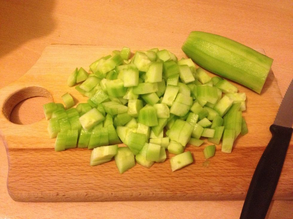 Chop them into really small peaces.