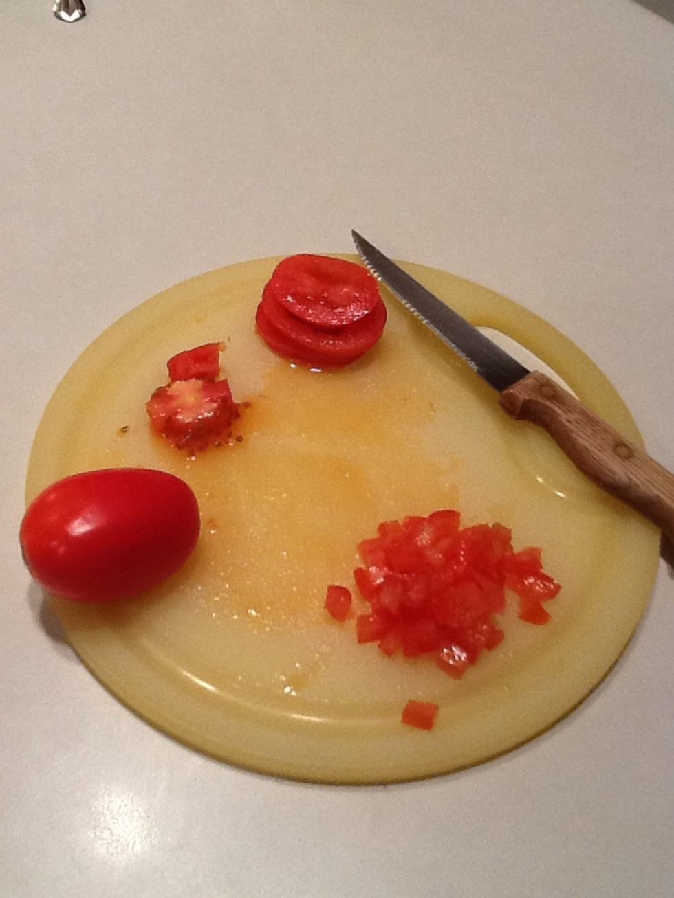 Chop tomatoes and remove seeds.