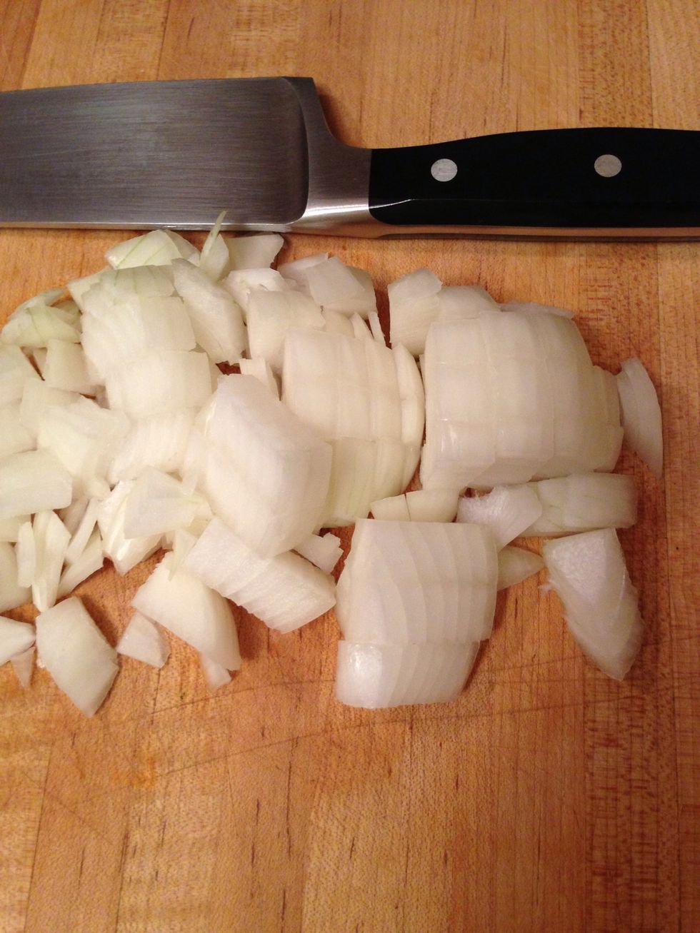 Chop up an onion.