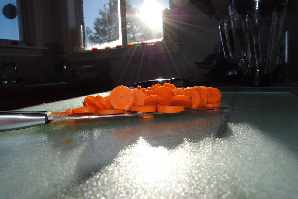 Chop up carrots