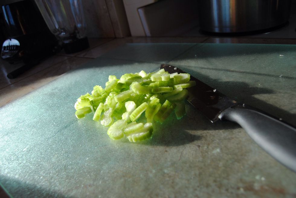 Chop up celery