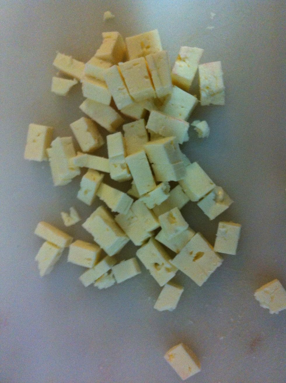 Chop up feta. Add less or more if you prefer.