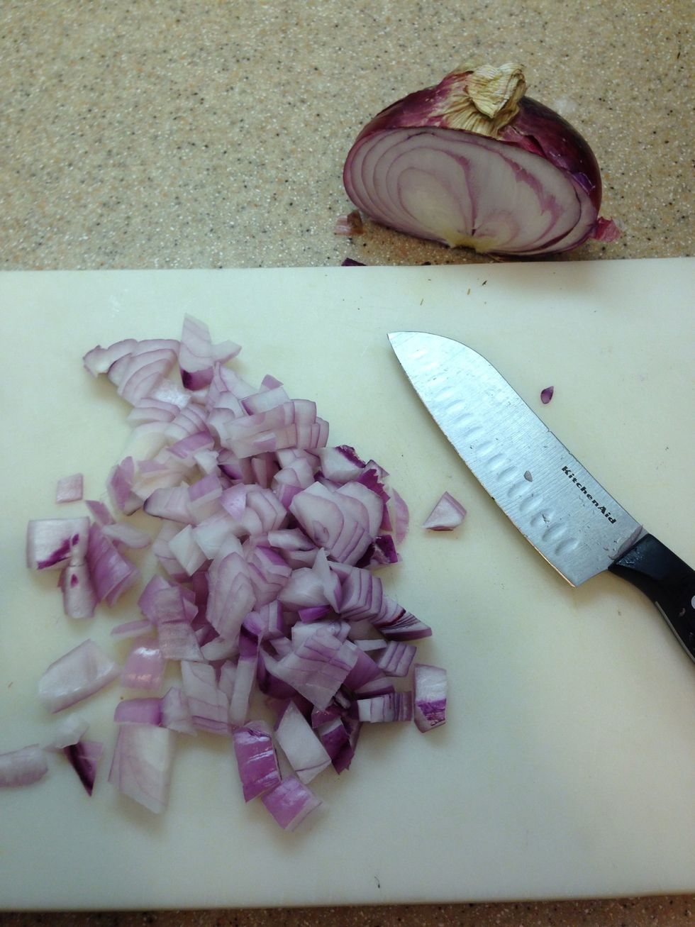 Chop up half of an onion