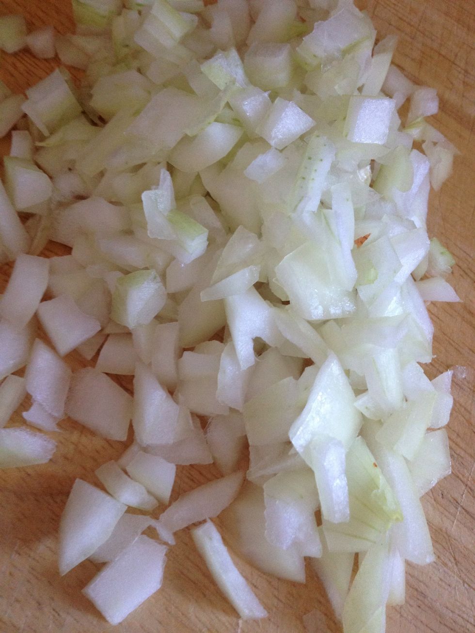 Chop up onions...