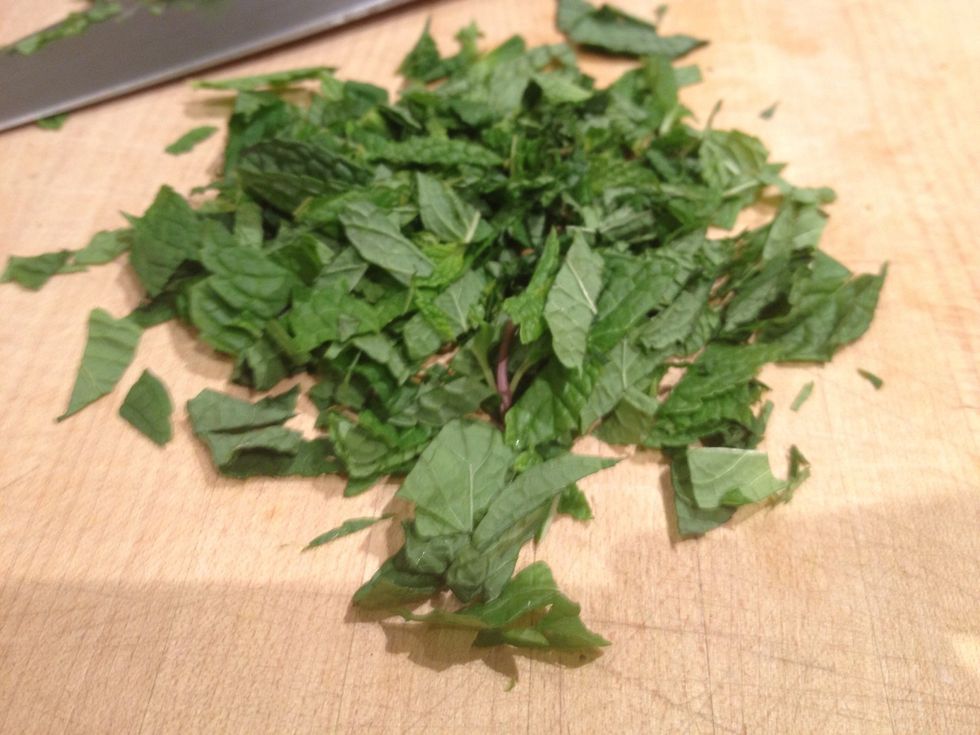 Chop up some fresh mint.
