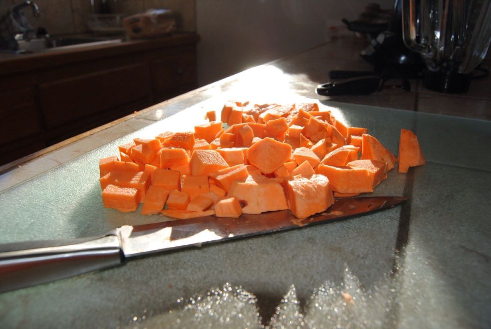 Chop up sweet potato