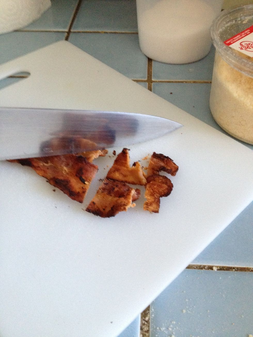 Chop up the bacon.