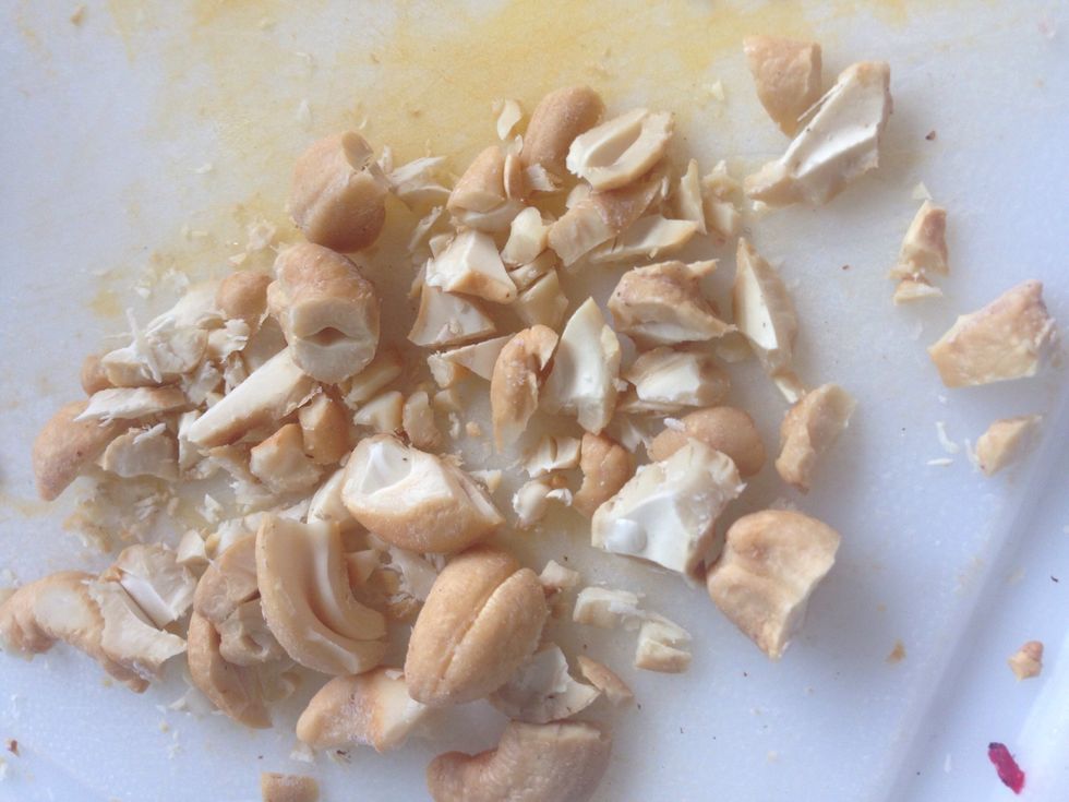 Chop up the cashews
