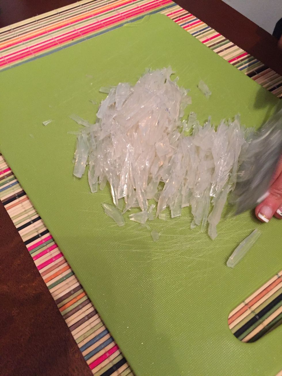 Chop up the jello and add