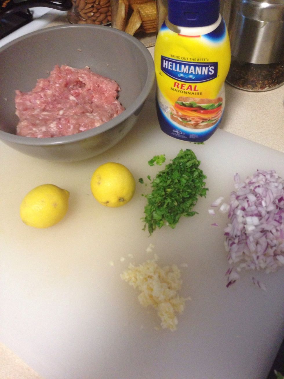 Chop up the onion, cilantro and garlic