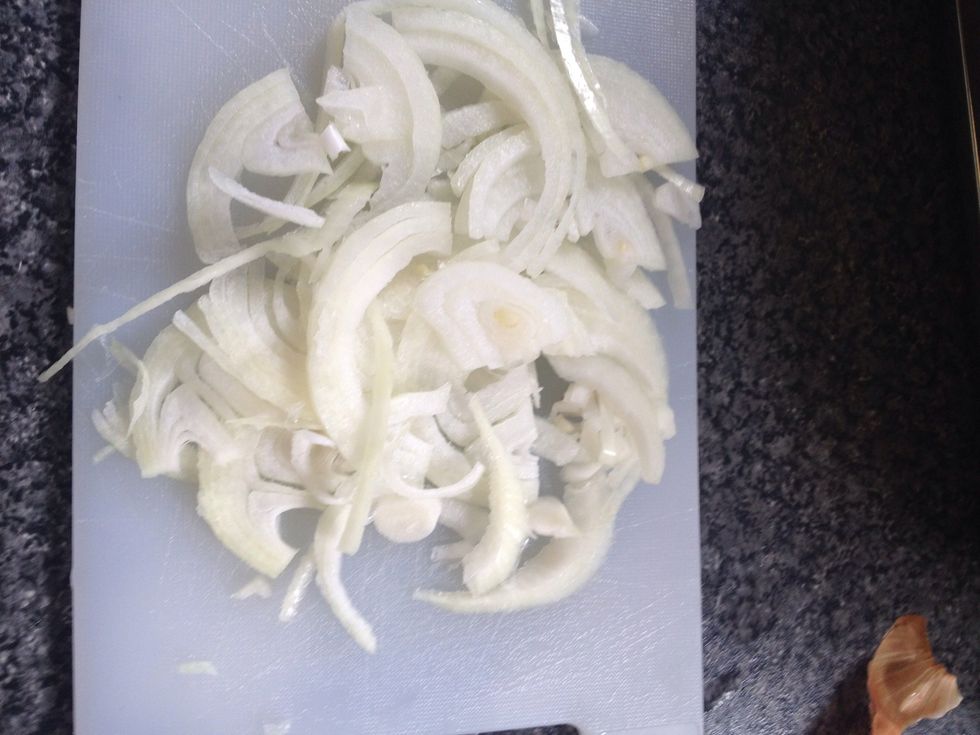 Chop up the onion. I had to run to the bathroom twice in the process to wash my eyes \ud83d\ude2d