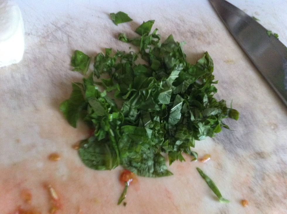 Chop up your basil.
