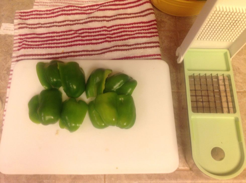 Chop up your Bell Peppers. I have a nifty little chopper that saves me a lot of time.