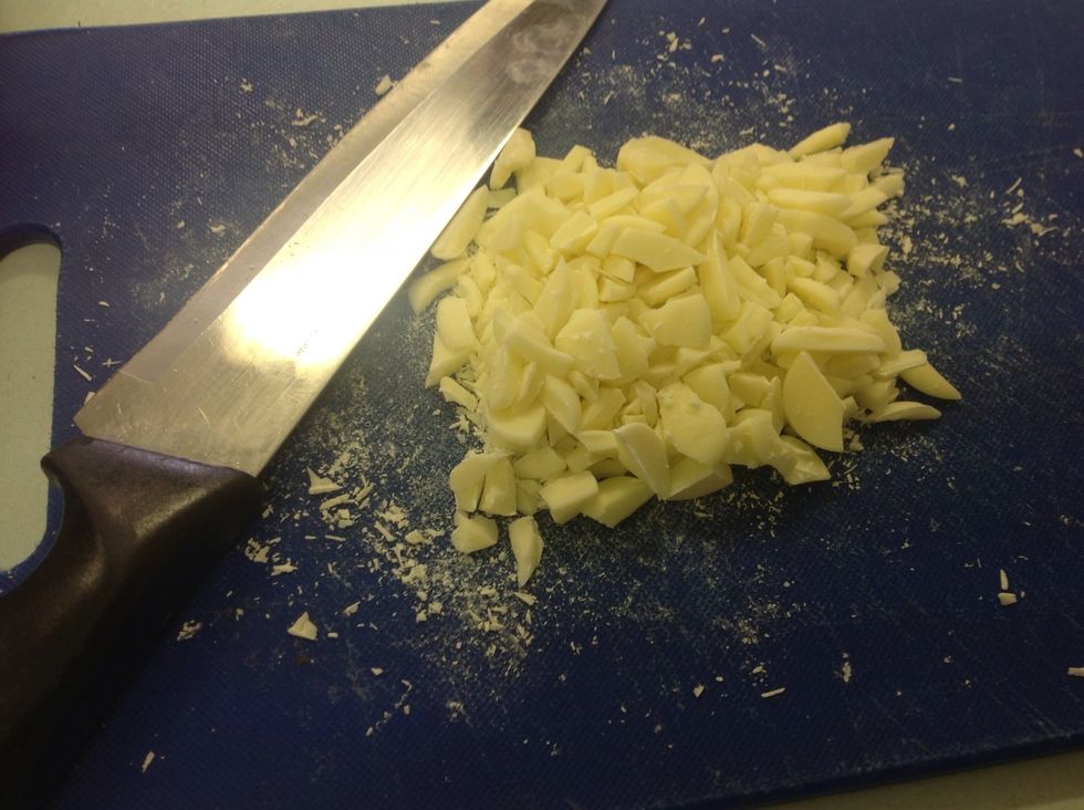 Chop up your chocolate buttons into small peices