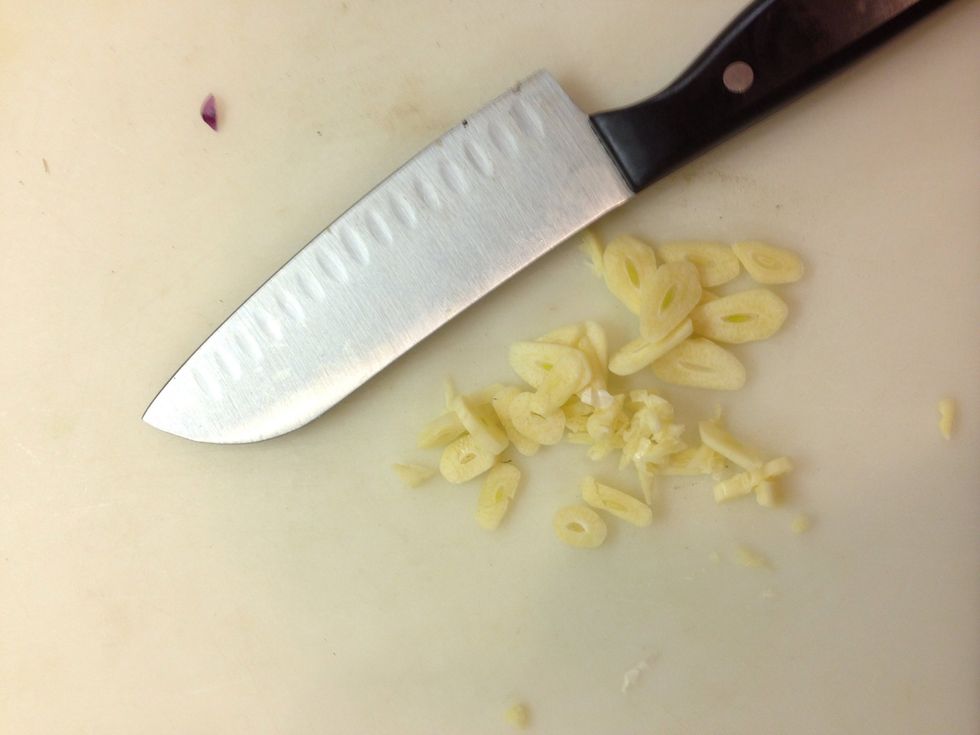 Chop up your garlic! I like mine sliced, but you can chop it up more.
