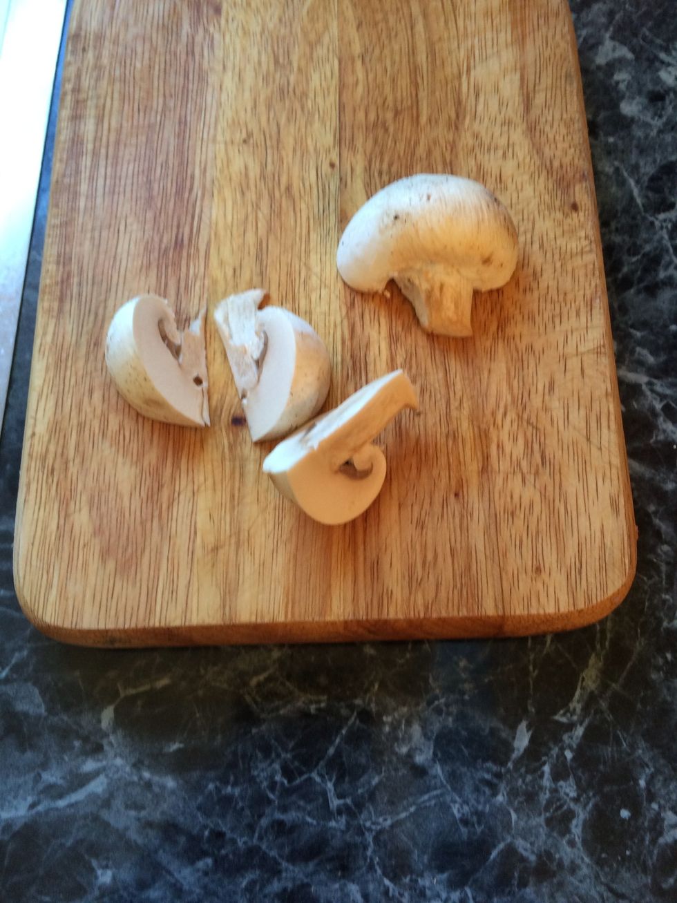 Chop up your mushrooms and slice up your onions. Oops no pics of onions but everyone knows how to slice onions right? \ud83d\udc4d\ud83d\ude0a