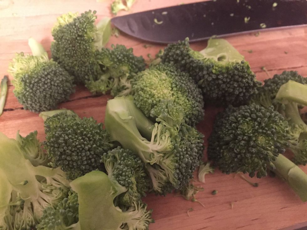 Chop veggies and add to your boiling ramen! I used just broccoli but you aren't limited to any, use whatever's in the fridge.