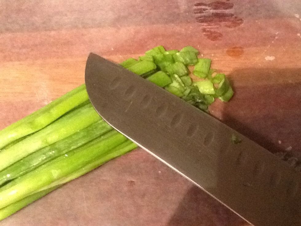 Chop you scallions and sit aside.