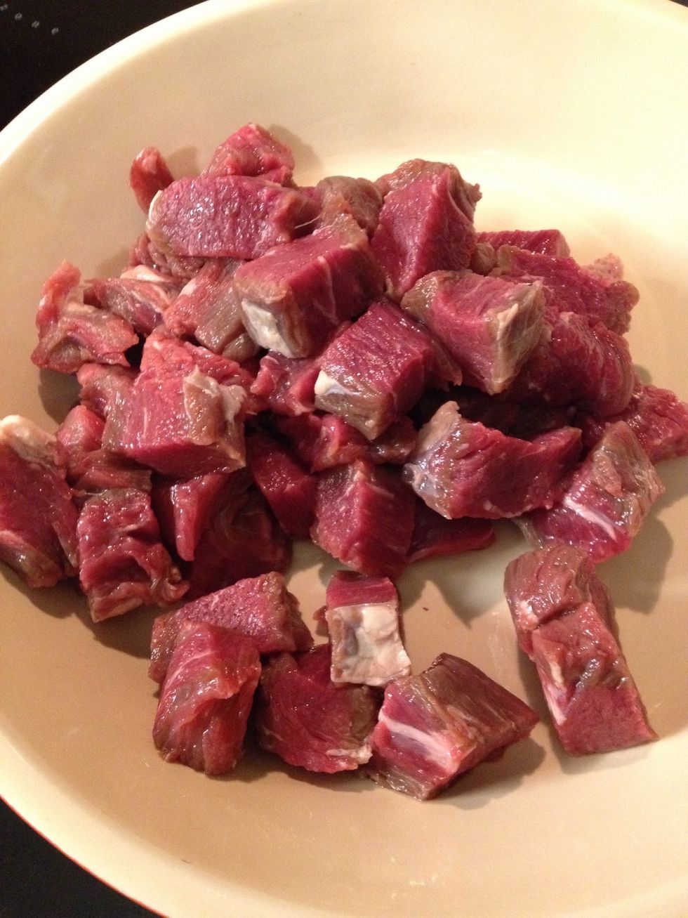 Chop your beef in squares