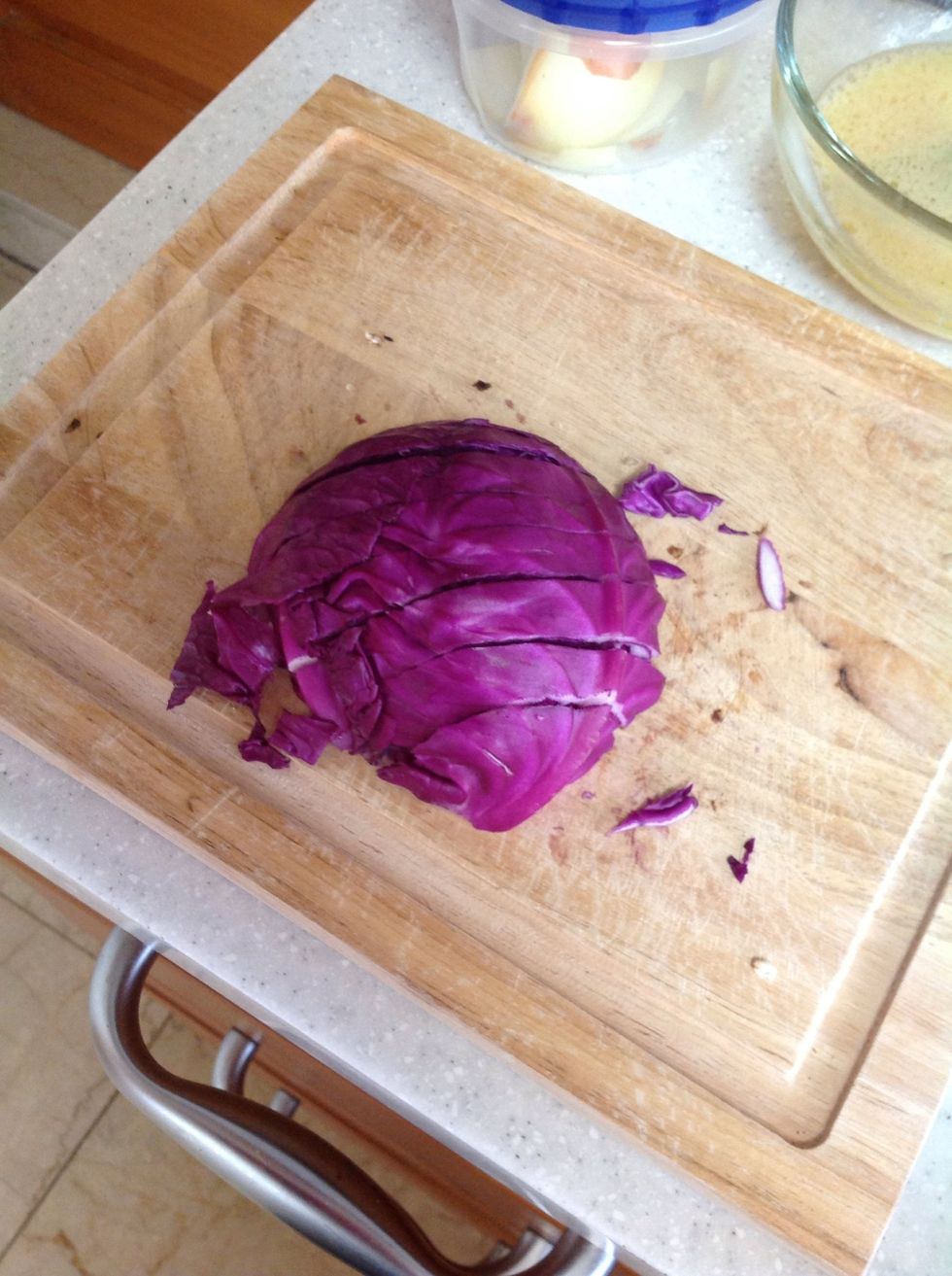 Chop your cabbage and veggies