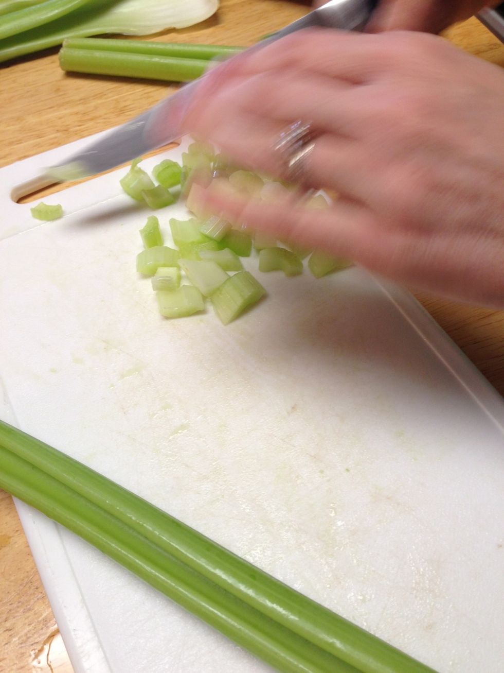 Chop your celery into cubes