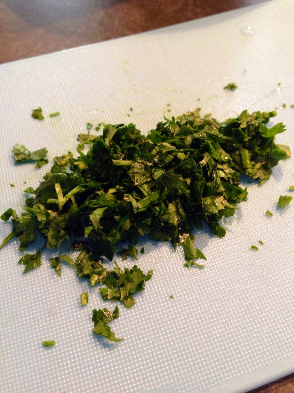 Chop your cilantro and add to the bowl.