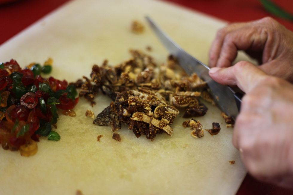 Chop your dry figs same way as the dates.