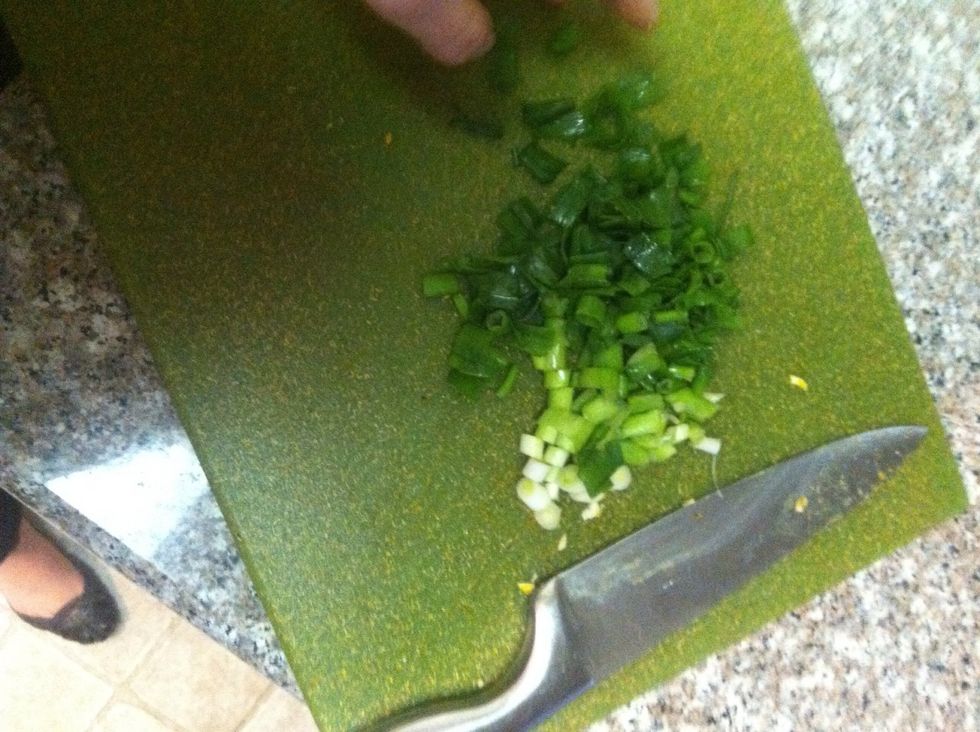 Chop your green onion.