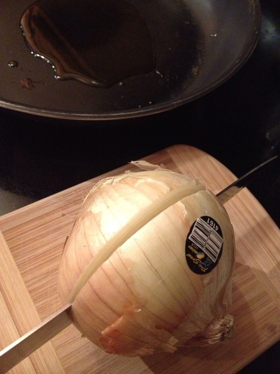 Chop your onion in half...