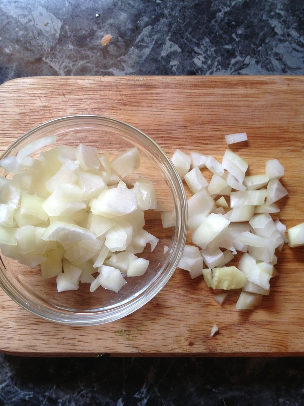 Chop your onion, set aside.