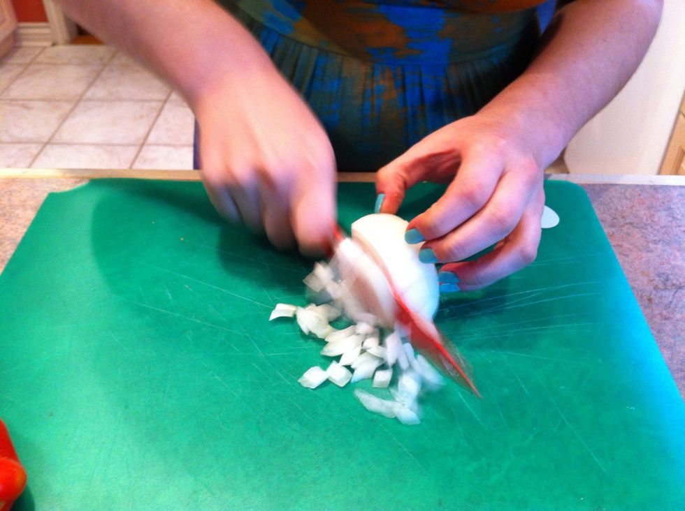 Chop your onions (note:refer to other guide on how to chop an onion tear-free!)